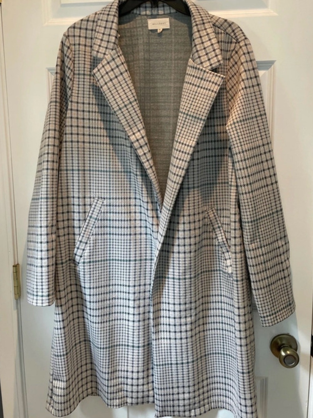 Melloday long open front trench coat size XL